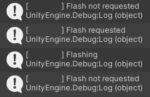 &quot;Flash requested&quot; message visible